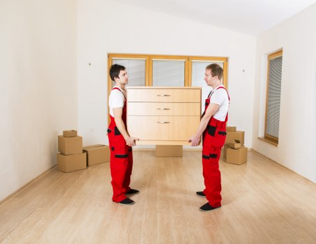 Packed boxes and furniture ready for a local house or office move